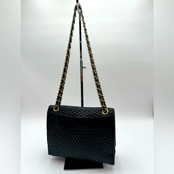 Bally-Authentic-Calf Skin Quilted Leather Black shoulder / crossbody bag - Picture 4 of 16